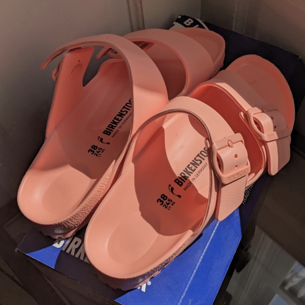 Birkenstock Arizona EVA Sandals Coral Peach US 7 EU 38